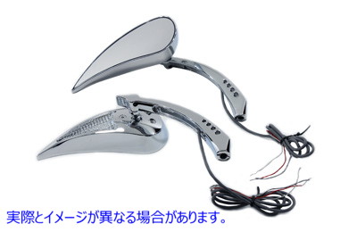 34-8220 ビレットティアドロップミラーセット 取寄せ Vツイン Billet Teardrop Mirror Set (検索用／
