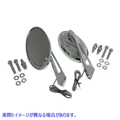 34-9163 クロームビレットミラーセット 取寄せ Vツイン Chrome Billet Mirror Set (検索用／
