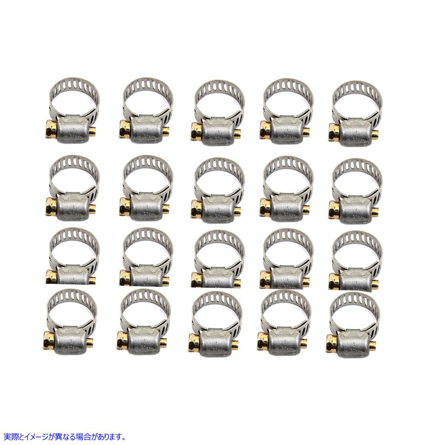 35-0413 ステンレススチール製燃料ラインホースクランプ 取寄せ Vツイン Stainless Steel Fuel Line Hose Clamp (検索用／