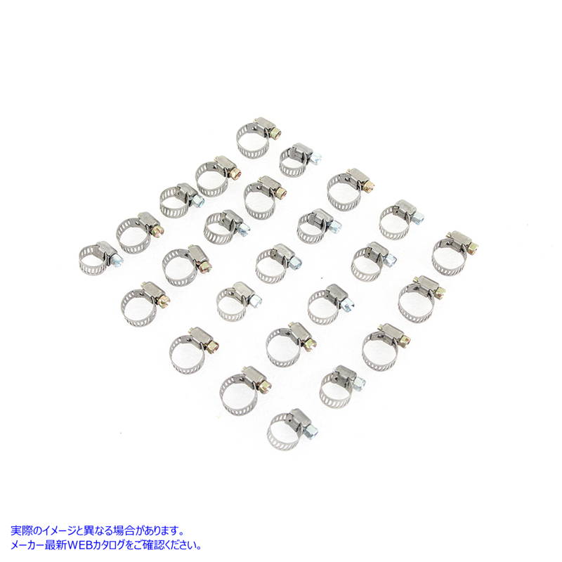 35-0442 フューエルラインホースクランプステンレススチール 取寄せ Vツイン Fuel Line Hose Clamp Stainless Steel (検索用／