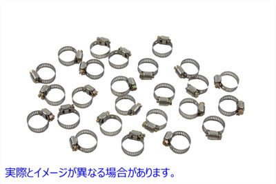 35-8031 ステンレス製オイルラインホースクランプ 取寄せ Vツイン Stainless Steel Oil Line Hose Clamp (検索用／