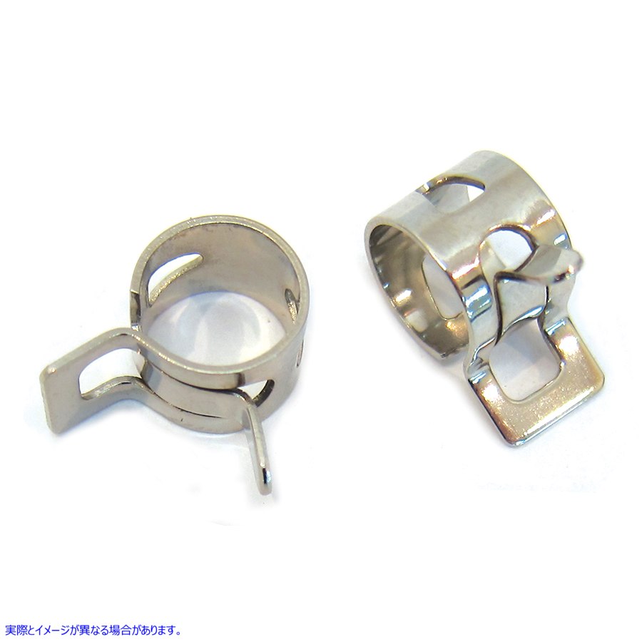 35-8037 ニッケルメッキオイルラインホースクランプ 取寄せ Vツイン Nickel Plated Oil Line Hose Clamp (検索用／