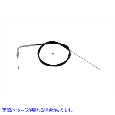 36-0107 38.875 インチのケーシングを備えたブラックのスロットル ケーブル 取寄せ Vツイン Black Throttle Cable with 38.875 i