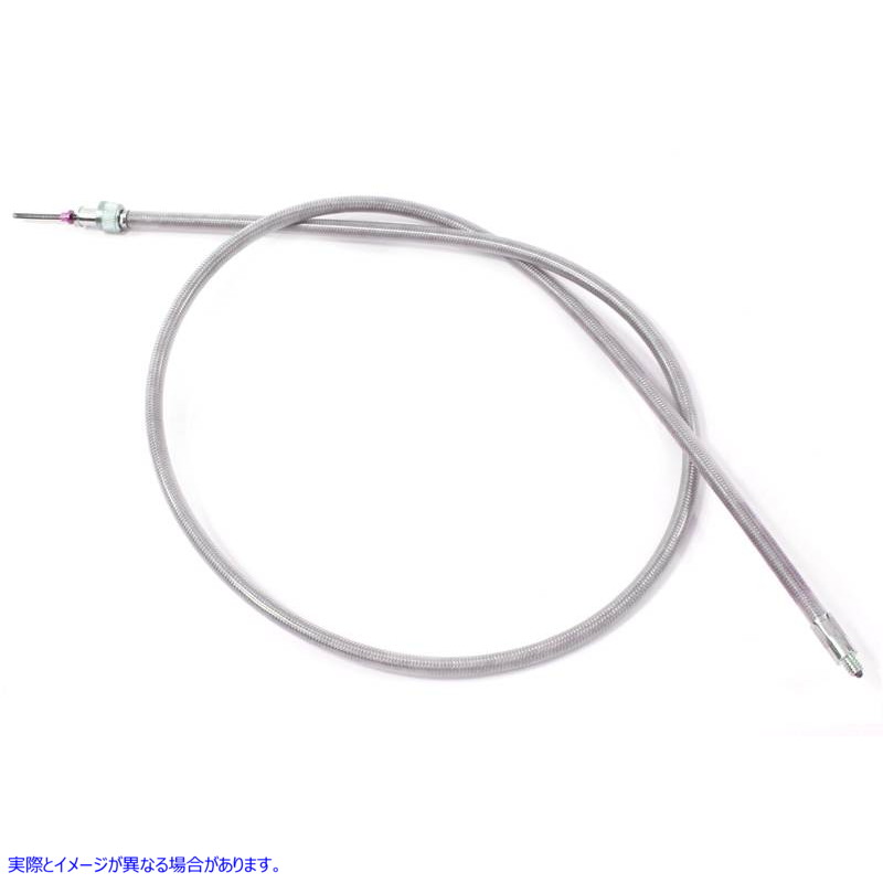 36-0123 39インチステンレススチールスピードメーターケーブル 取寄せ Vツイン 39 inch Stainless Steel Speedometer Cable (検