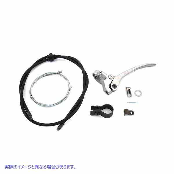 36-0414 スプリングフォークケーブルとハンドルアセンブリ 取寄せ Vツイン Spring Fork Cable and Handle Assembly Polished (検
