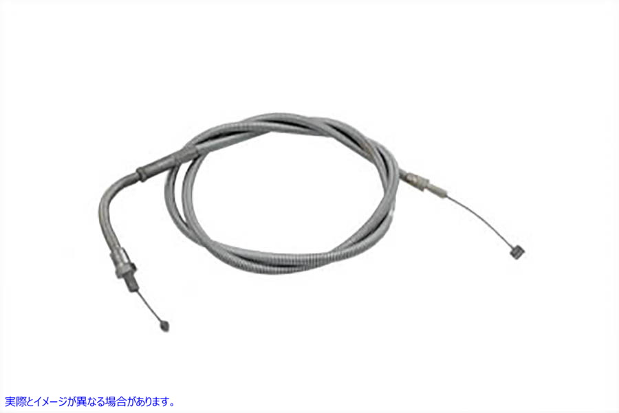 36-0511 クロームスパイラルスロットルケーブル Chrome Spiral Throttle Cable 取寄せ Vツイン (検索用／