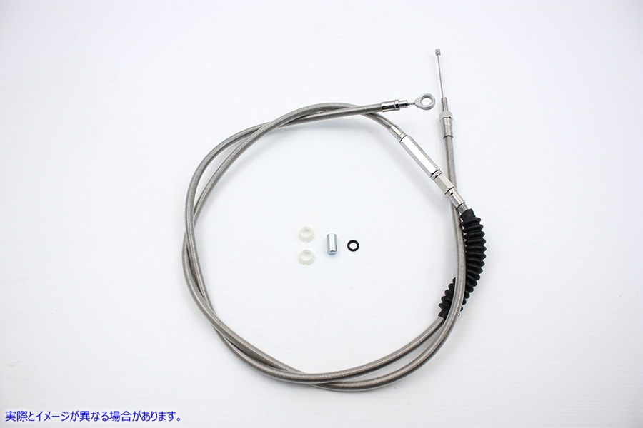 36-0556 75.25インチ編組ステンレススチールクラッチケーブル 取寄せ Vツイン 75.25 inch Braided Stainless Steel Clutch Cable