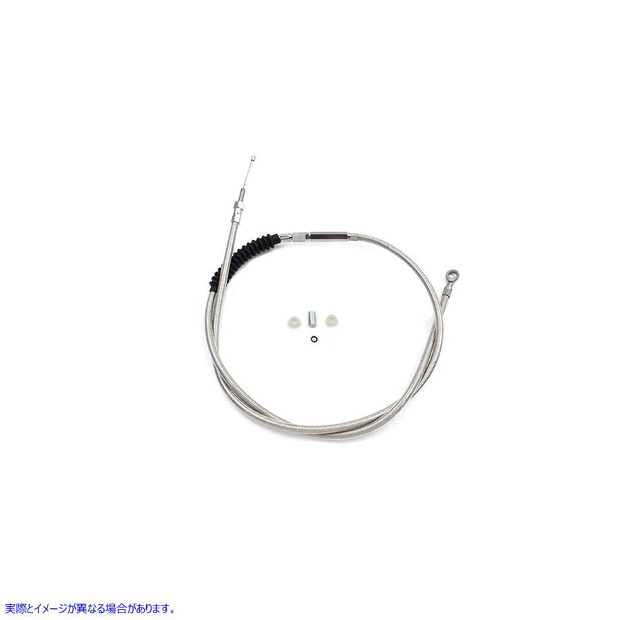 36-0558 65.69インチ編組ステンレススチールクラッチケーブル 取寄せ Vツイン 65.69 inch Braided Stainless Steel Clutch Cable