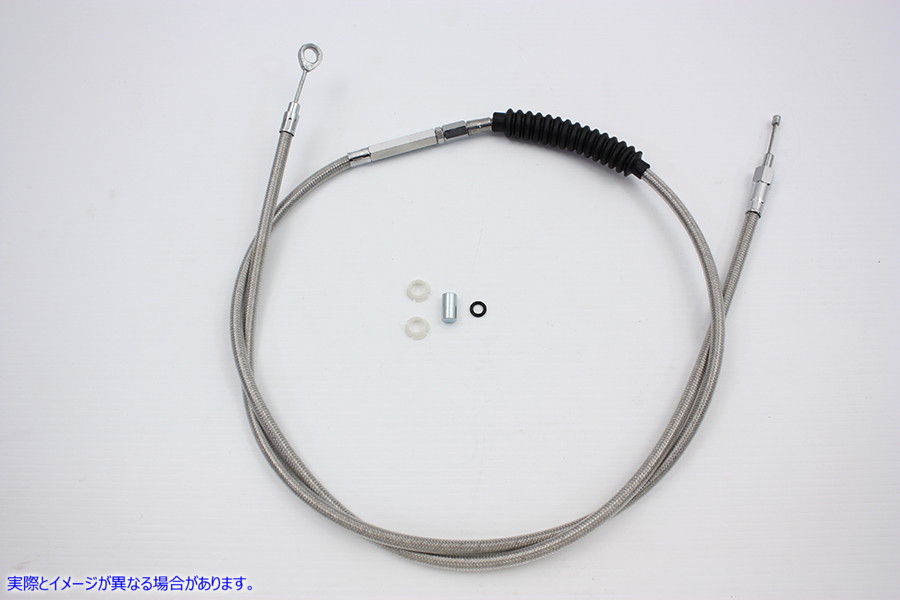 36-0561 72.69インチ編組ステンレススチールクラッチケーブル 取寄せ Vツイン 72.69 inch Braided Stainless Steel Clutch Cable