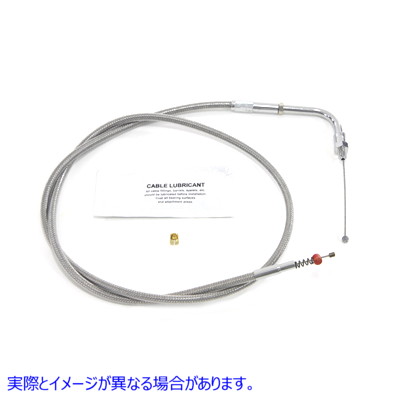 36-0640 38インチステンレススチールアイドルケーブル 取寄せ Vツイン 38 inch Stainless Steel Idle Cable (検索用／56337-83 B
