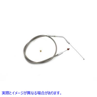 36-0694 54.25インチ編組ステンレススチールクラッチケーブル 取寄せ Vツイン 54.25 inch Braided Stainless Steel Clutch Cable