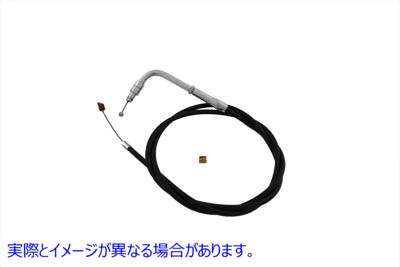 36-0740 42.125インチのケーシングを備えたブラックのスロットルケーブル 取寄せ Vツイン Black Throttle Cable with 42.125 inc