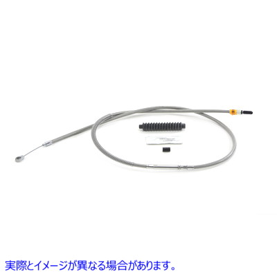 36-0758 58.5インチ編組ステンレススチールクラッチケーブル 取寄せ Vツイン 58.5 inch Braided Stainless Steel Clutch Cable (