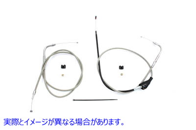 36-0826 43 インチ ステンレススチール スロットルとアイドル ケーブル セット クリア Co 取寄せ Vツイン 43 inch Stainless Ste