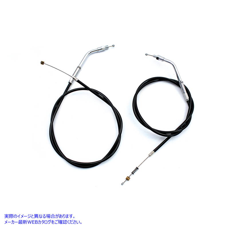 36-0860 ブラックのスロットルおよびアイドルケーブルセット、36.81 インチのケーシング付き 取寄せ Vツイン Black Throttle and