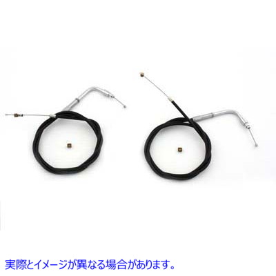 36-0861 42.25 インチ ブラック スロットルとアイドル ケーブル セット 取寄せ Vツイン 42.25 inch Black Throttle and Idle Cab