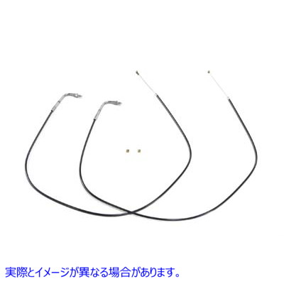 36-0862 41.50 インチ ブラック スロットルとアイドル ケーブル セット 取寄せ Vツイン 41.50 inch Black Throttle and Idle Cab