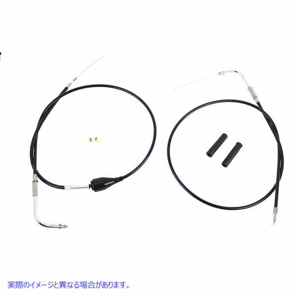 36-0878 43 インチ ステンレススチール スロットルとアイドル ケーブル セット ブラック Co 取寄せ Vツイン 43 inch Stainless S