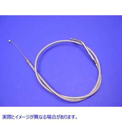 36-0902 35.875 インチのケーシングを備えた編組ステンレス鋼アイドル ケーブル 取寄せ Vツイン Braided Stainless Steel Idle C