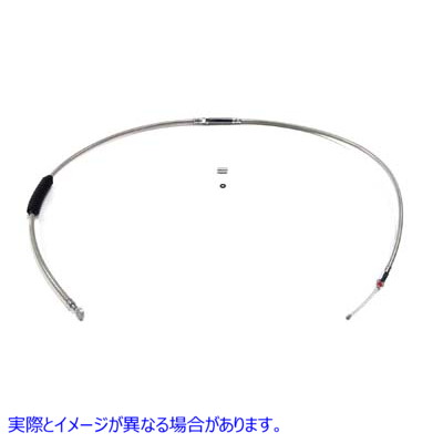 36-1158 64.57インチ編組ステンレススチールクラッチケーブル 取寄せ Vツイン 64.57 inch Braided Stainless Steel Clutch Cable