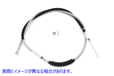 36-1160 62.51インチ編組ステンレススチールクラッチケーブル 取寄せ Vツイン 62.51 inch Braided Stainless Steel Clutch Cable