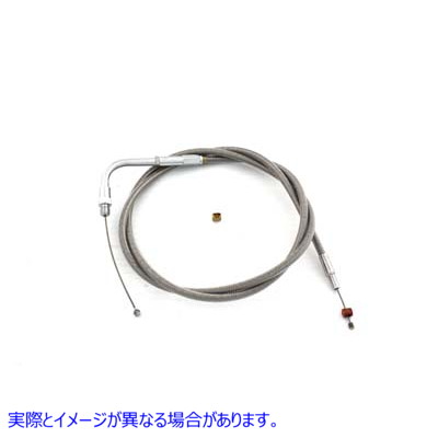 36-1513 43.25インチ編組ステンレススチールスロットルケーブル 取寄せ Vツイン 43.25 inch Braided Stainless Steel Throttle C