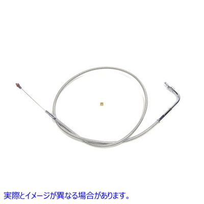 36-1514 34.875インチ編組ステンレススチールアイドルケーブル 取寄せ Vツイン 34.875 inch Braided Stainless Steel Idle Cable