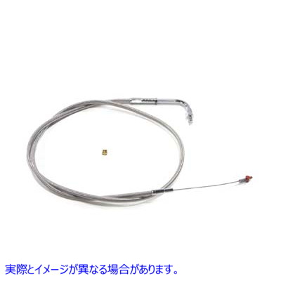 36-1515 42.875インチ編組ステンレススチールアイドルケーブル 取寄せ Vツイン 42.875 inch Braided Stainless Steel Idle Cable