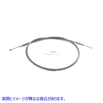 36-1529 59.75インチのケーシング付きステンレススチールクラッチケーブル 取寄せ Vツイン Stainless Steel Clutch Cable with 5