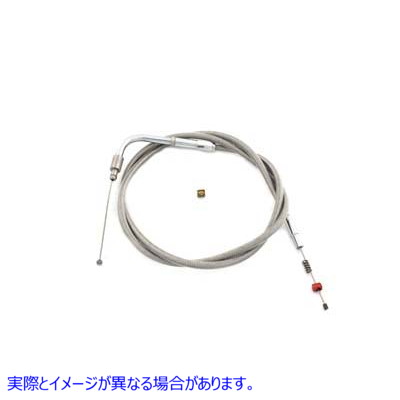 36-1551 41.75 インチのケーシングを備えた編組ステンレス鋼アイドル ケーブル 取寄せ Vツイン Braided Stainless Steel Idle Ca