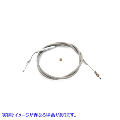 36-1564 38 インチのケーシングを備えた編組ステンレス鋼アイドル ケーブル 取寄せ Vツイン Braided Stainless Steel Idle Cable