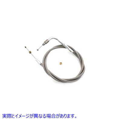 36-1565 42インチケーシング付き編組ステンレススチールスロットルケーブル 取寄せ Vツイン Braided Stainless Steel Throttle C