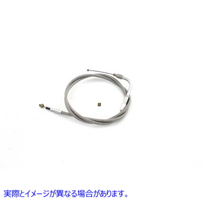 36-1566 42 インチのケーシングを備えた編組ステンレス鋼アイドル ケーブル 取寄せ Vツイン Braided Stainless Steel Idle Cable