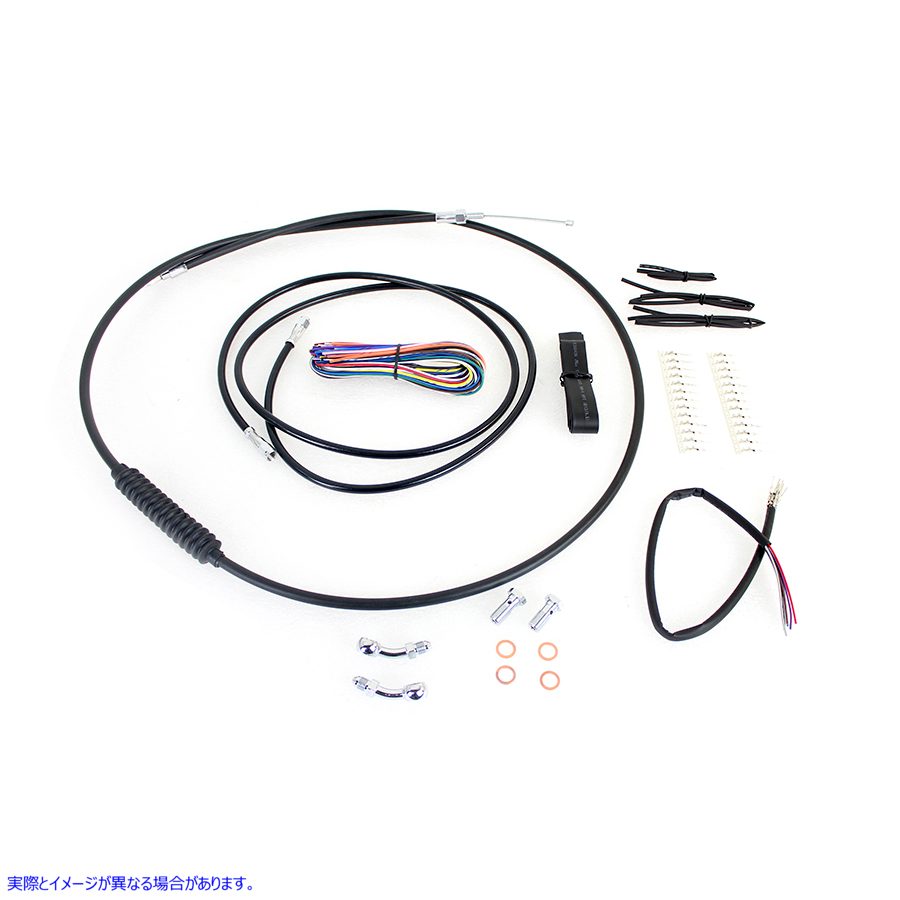36-1605 12インチ-14インチハンドルバーケーブルとブレーキラインキット 取寄せ Vツイン 12 inch-14 inch Handlebar Cable and B