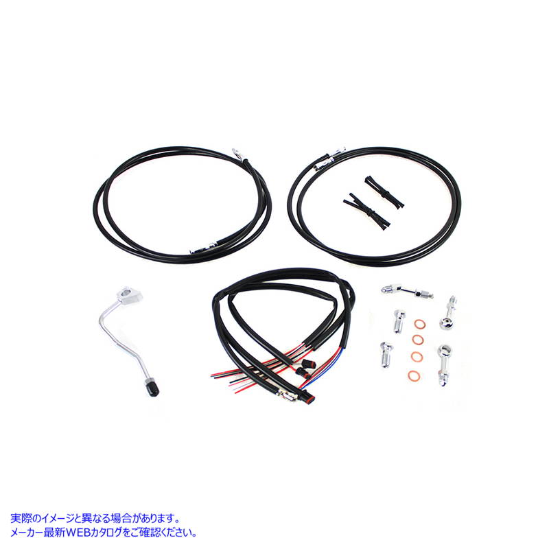 36-1607 12インチ-14インチハンドルバーケーブルとブレーキラインキット 取寄せ Vツイン 12 inch-14 inch Handlebar Cable and B