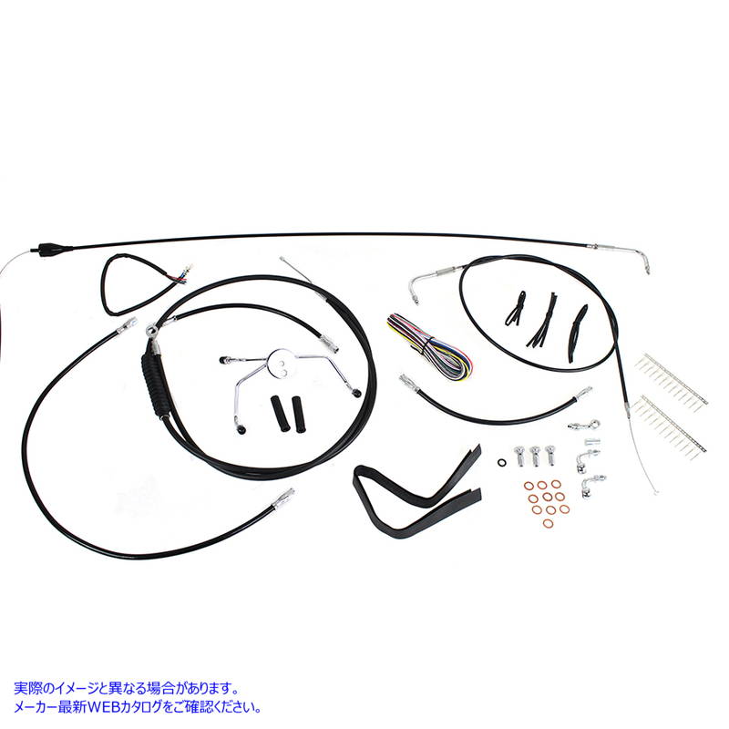 36-1612 12インチ-14インチハンドルバーケーブルとブレーキラインキット 取寄せ Vツイン 12 inch-14 inch Handlebar Cable and B