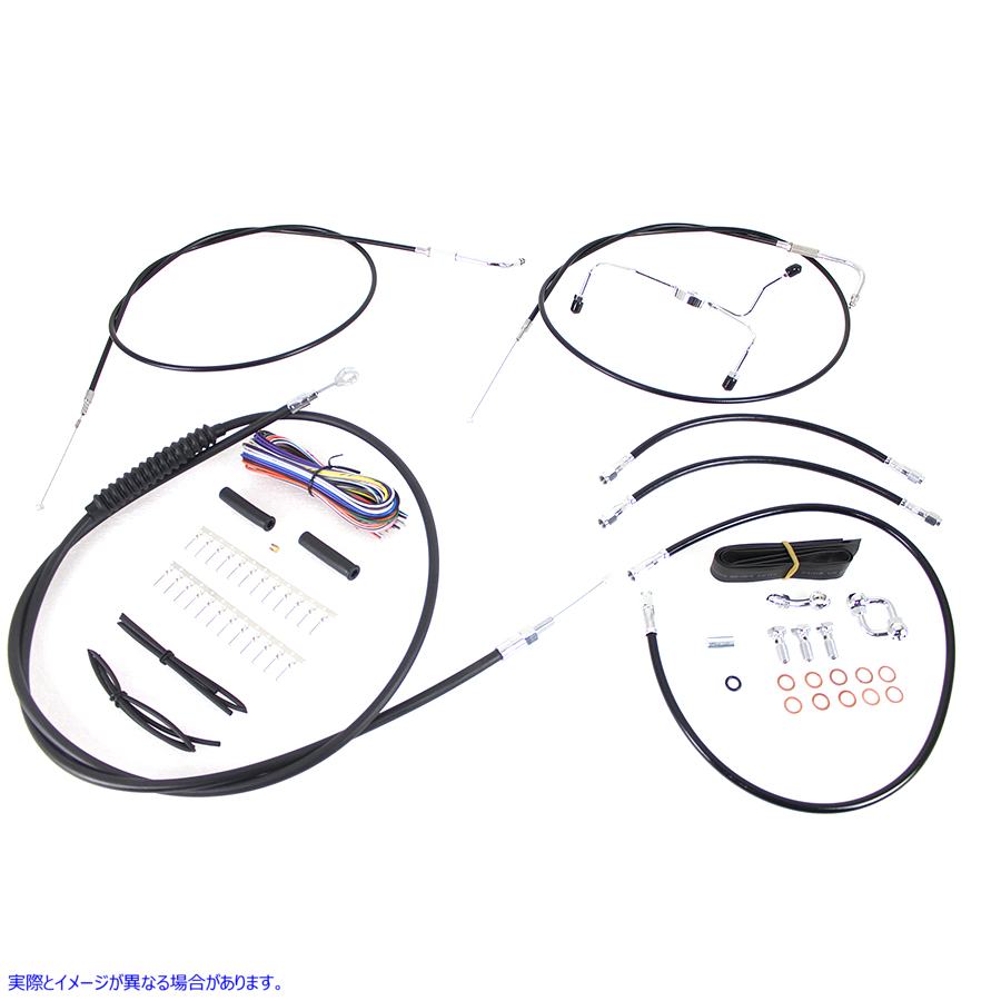 36-1613 12インチ-14インチハンドルバーケーブルとブレーキラインキット 取寄せ Vツイン 12 inch-14 inch Handlebar Cable and B