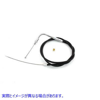 36-2461 44インチケース付きブラックスロットルケーブル 取寄せ Vツイン Black Throttle Cable with 44 inch Casing (検索用／ B