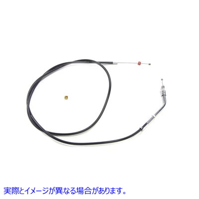 36-2465 ブラック スロットル ケーブル (43.635 ケーシング付き) 取寄せ Vツイン Black Throttle Cable with 43.635 Casing (検