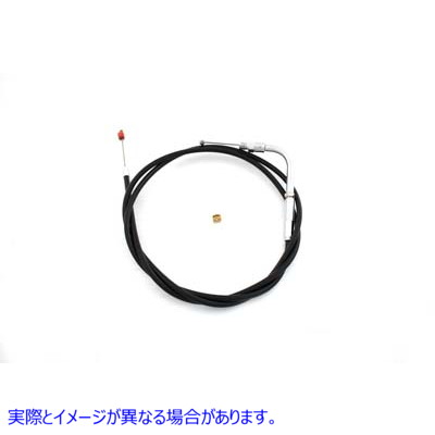 36-2468 46.375 インチのケーシングを備えたブラックのスロットル ケーブル 取寄せ Vツイン Black Throttle Cable with 46.375 i
