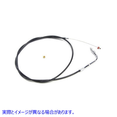 36-2507 41.5インチ ブラック スロットルケーブル 90°エルボフィッティング 取寄せ Vツイン 41.5 inch Black Throttle Cable 90