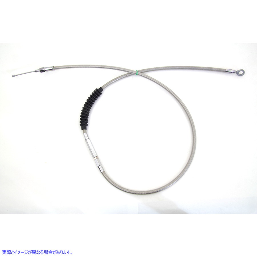 36-8055 60.63インチ編組ステンレススチールクラッチケーブル 取寄せ Vツイン 60.63 inch Braided Stainless Steel Clutch Cable