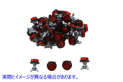 37-0014 ナンバープレートフレームリフレクターセット レッド 取寄せ Vツイン License Plate Frame Reflector Set Red (検索用／