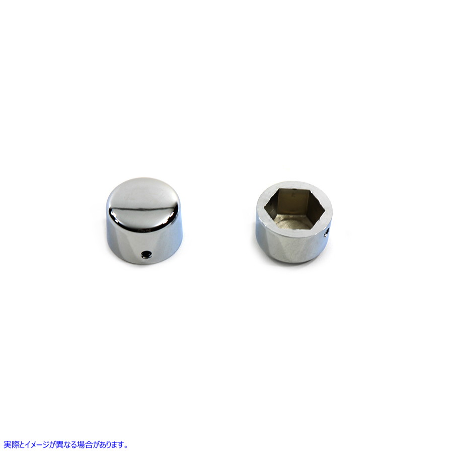 37-0036 クローム フロント アクスル キャップ カバー セット キャップ スタイル 取寄せ Vツイン Chrome Front Axle Cap Cover S