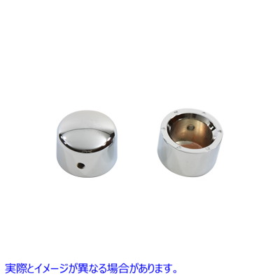 37-0059 クロームフロントアクスルナットキャップセット 取寄せ Vツイン Chrome Front Axle Nut Cap Set (検索用／43373-00