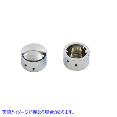 37-0999 クローム フロント アクスル キャップ カバー セット キャップ スタイル 取寄せ Vツイン Chrome Front Axle Cap Cover S