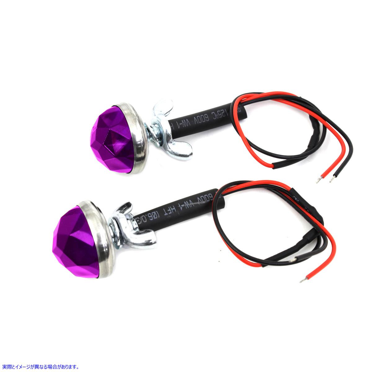 37-2107 紫色LEDリフレクターセット 取寄せ Vツイン Purple LED Reflector Set (検索用／