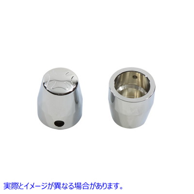 37-9007 クローム リア アクスル ナット キャップ マルタ スタイル 取寄せ Vツイン Chrome Rear Axle Nut Caps Maltese Style (