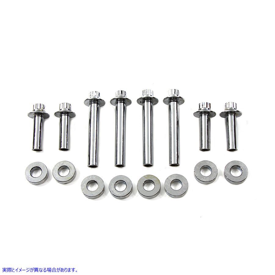 37-9019 ヘッドボルトセット クローム 取寄せ Vツイン Head Bolt Set Chrome (検索用／