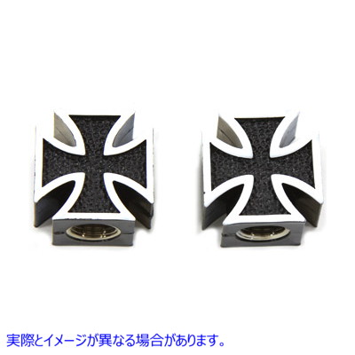 37-9380 Black Maltese Cross Valve Set Cover Set 取寄せ Vツイン (検索用／ V-Twin